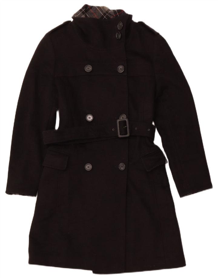 Trench Coat feminino Barbour UK 8 pequeno lã preta