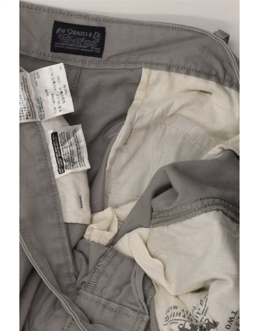 Shorts cargo masculino Levi's W38 XL cinza algodão