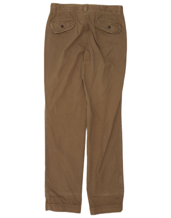 Calça Chino masculina Massimo Dutti reta UE 42 grande W32 L34 algodão cáqui