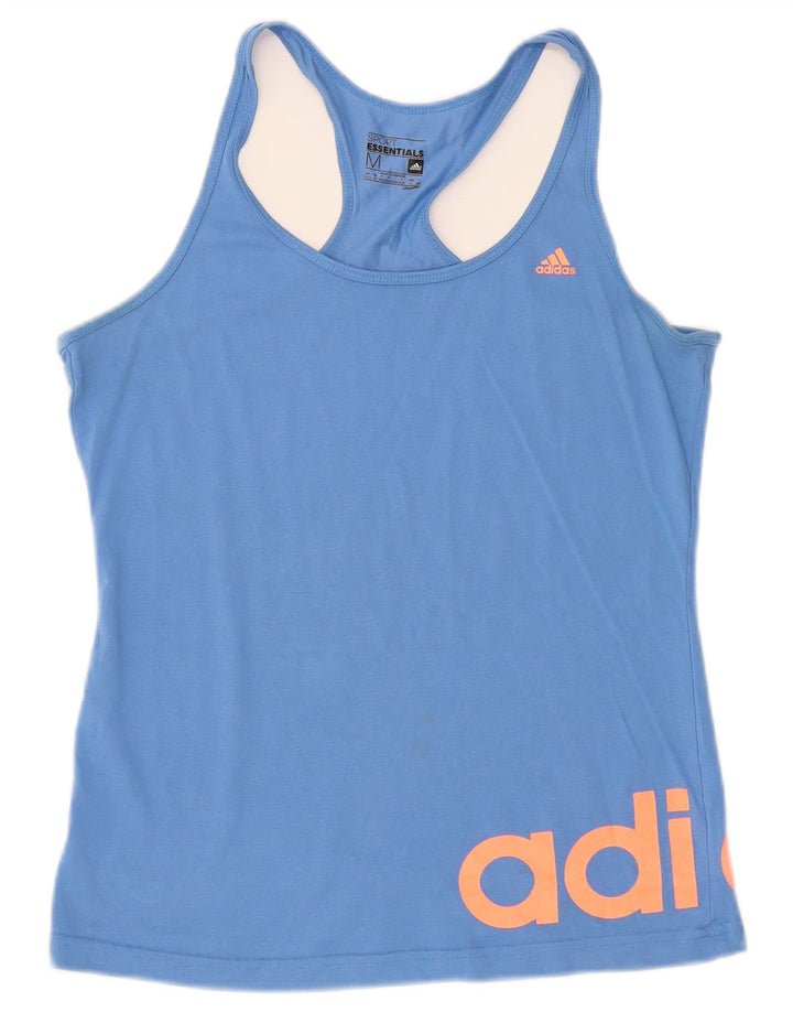 Adidas Womens Climalite Graphic Vest Top UK 12/14 Médio Azul