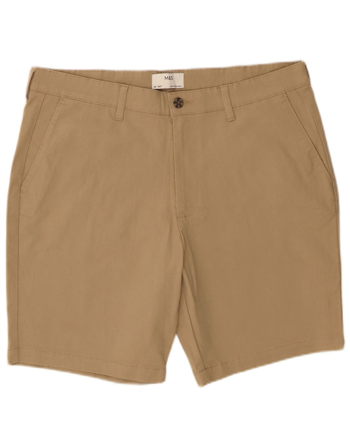 Shorts chino masculino Marks & Spencer W36 grande algodão bege