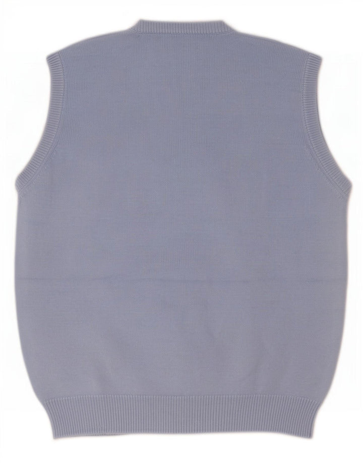 Fred Perry Camiseta regata masculina de algodão azul médio