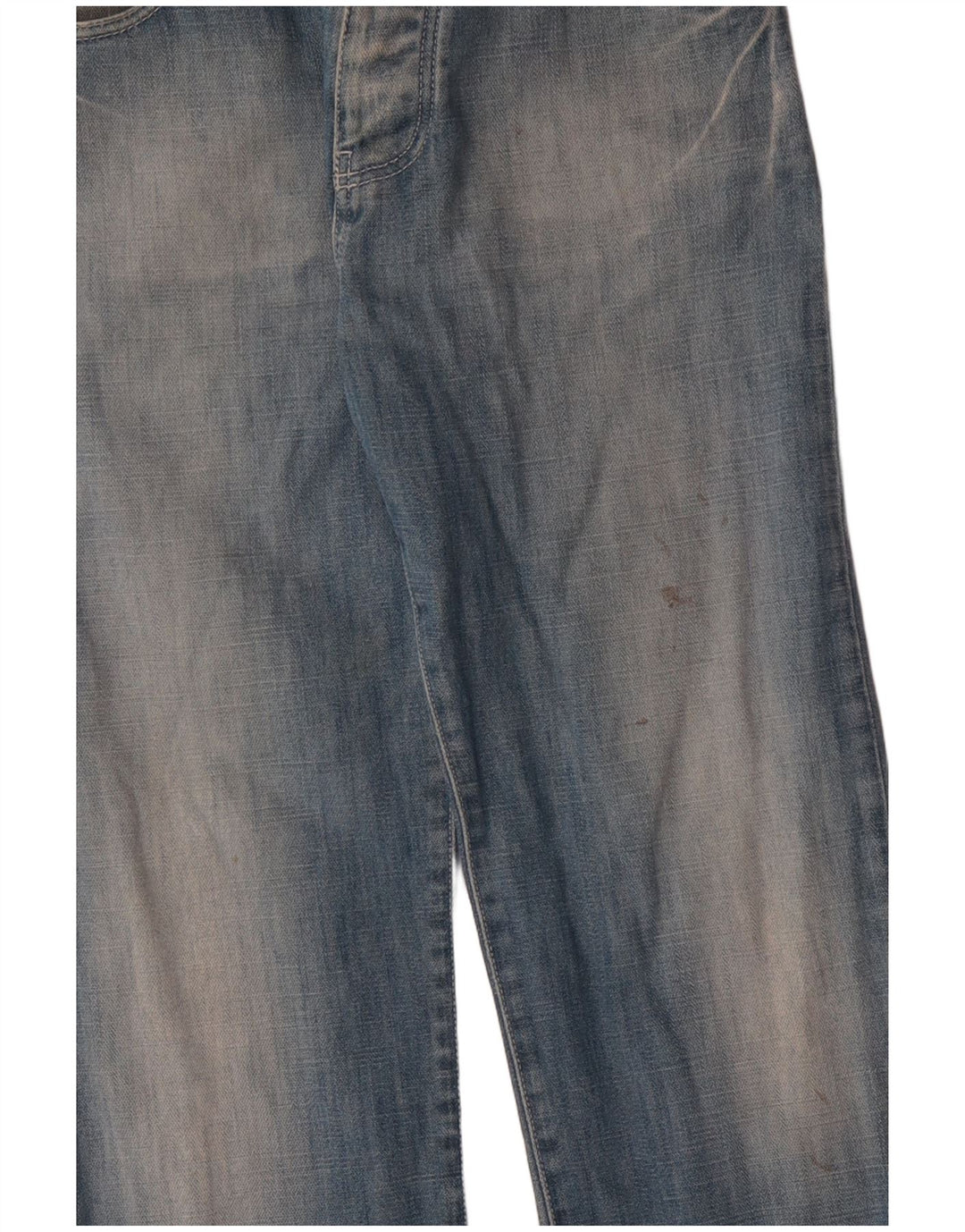ARMANI Calça jeans reta masculina gráfica desgastada W29 L31 azul
