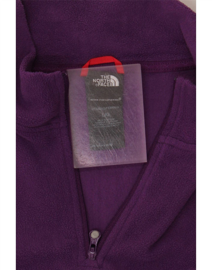 Jumper de lã feminino com gola e zíper THE NORTH FACE Reino Unido 16 grande poliéster roxo