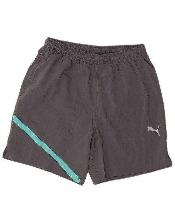 Shorts esportivos masculinos Puma médio cinza colorblock