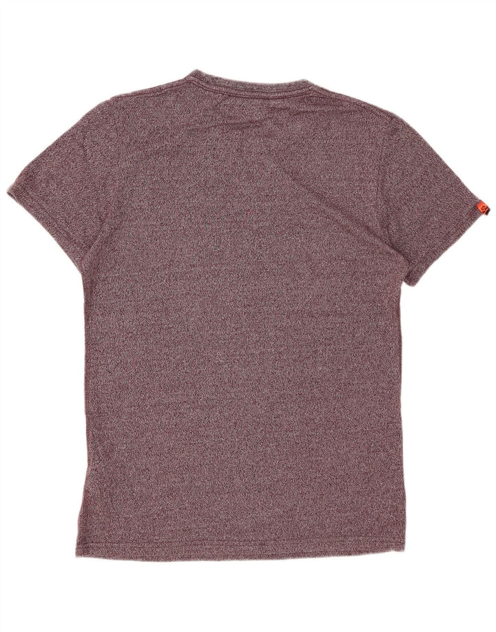 Camiseta masculina gráfica SUPERDRY grande algodão manchado cor de vinho