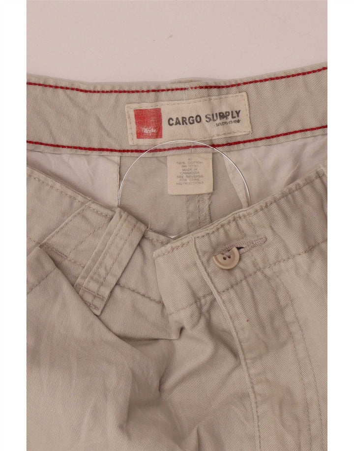 Mossimo Mens Cargo Shorts Médio W32 Algodão Bege