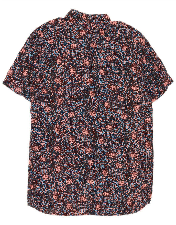 Camisa masculina Quiksilver Abstract Pattern Slim XL preta viscose