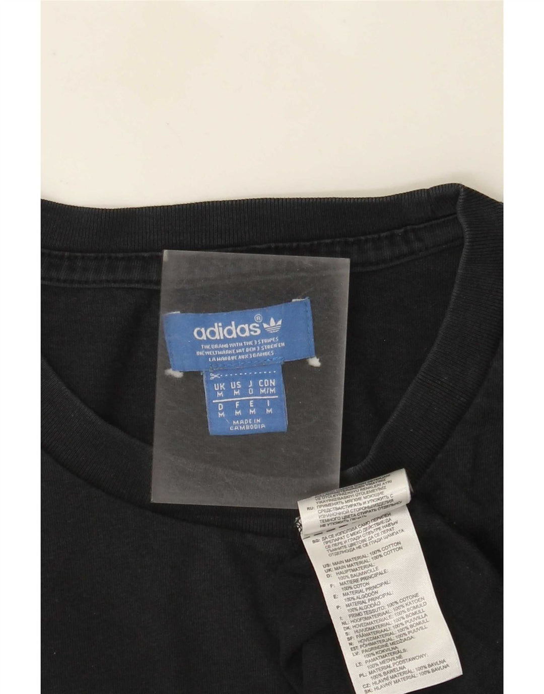 Adidas Mens Graphic T-Shirt Top Médio Algodão Preto
