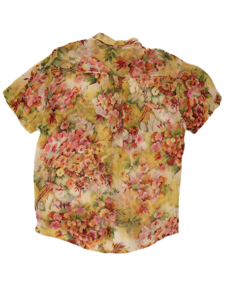Blusa feminina de manga curta BENETTON IT 46 grande floral multicolorida