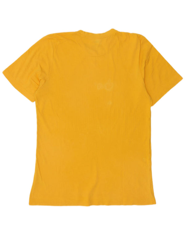 Adidas Mens Graphic T-Shirt Top Médio Algodão Amarelo