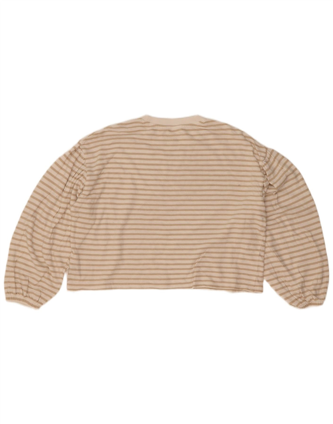 Marks & Spencer Top feminino oversized manga comprida 13-14 anos listrado bege