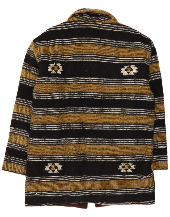Casaco Duffle Masculino Vintage UK 40 Grande Lã Geométrica Multicolorida