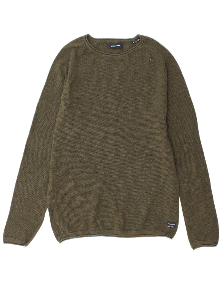 Suéter masculino Jack & Jones com gola redonda e algodão verde médio