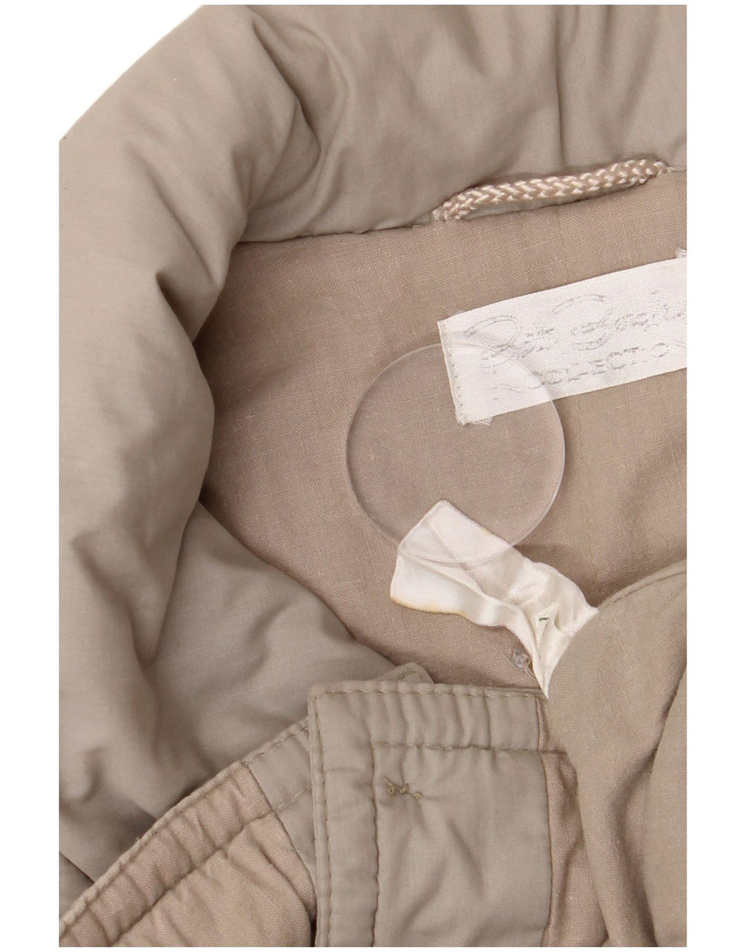 Sobretudo oversized feminino vintage EU 40 poliéster bege médio