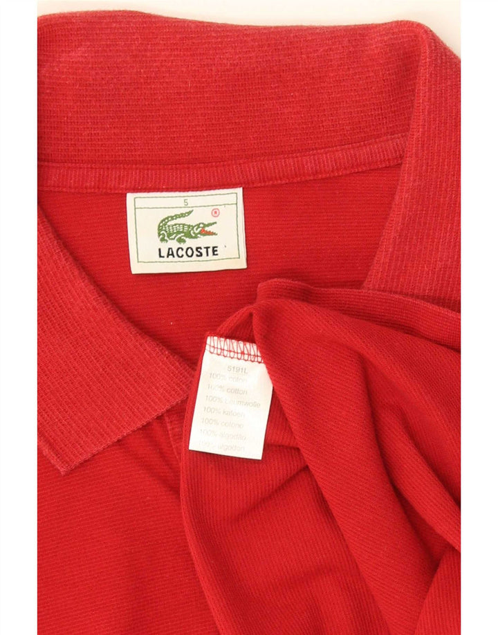 Camisa polo masculina Lacoste tamanho 5 grande algodão vermelho