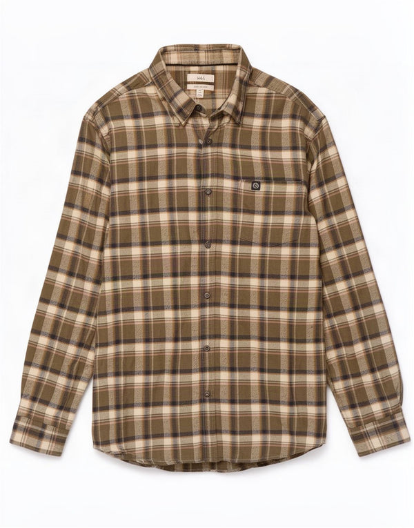 Camisa masculina de flanela Marks & Spencer 2XL algodão xadrez verde