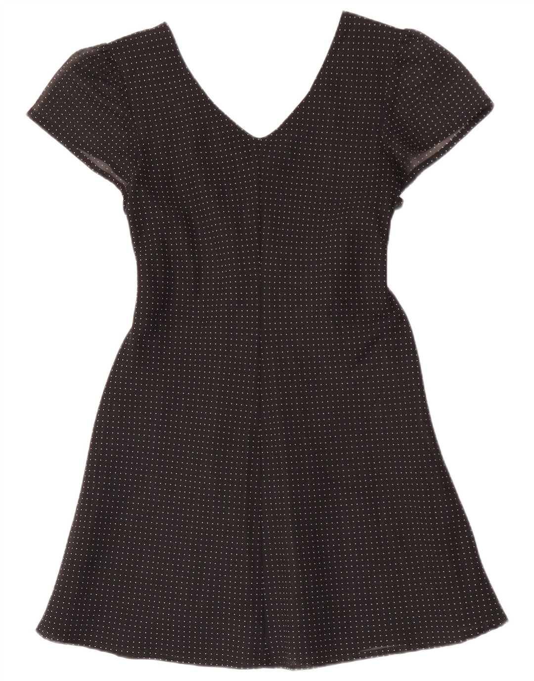 Mini vestido vintage feminino evasê IT 42 viscose manchada preta média