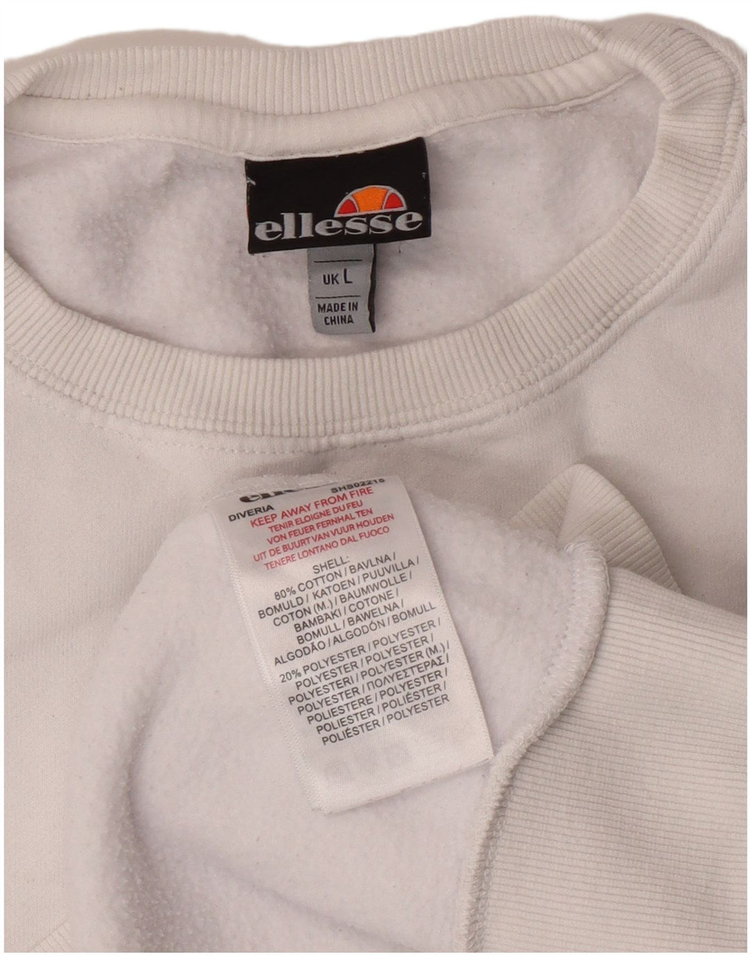 ELLESSE moletom masculino jumper grande algodão branco