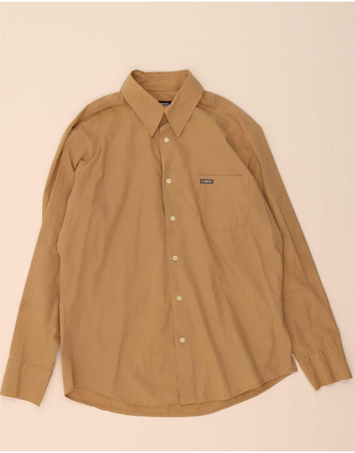 Camisa masculina DIESEL algodão bege médio