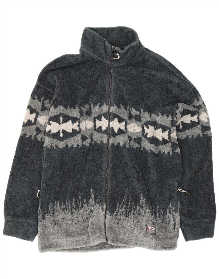 Jaqueta de lã masculina Think Pink UK 42 XL poliéster geométrico cinza