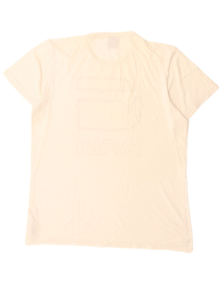Camiseta gráfica masculina G-Star Top grande de algodão branco