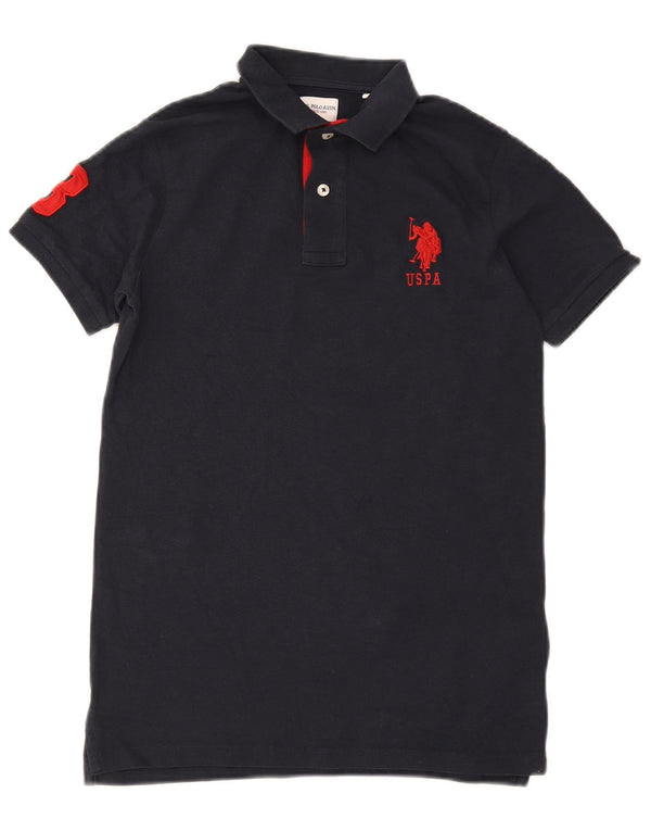 Camisa gráfica US Polo Assn Boys manga curta 12-13 anos azul marinho algodão