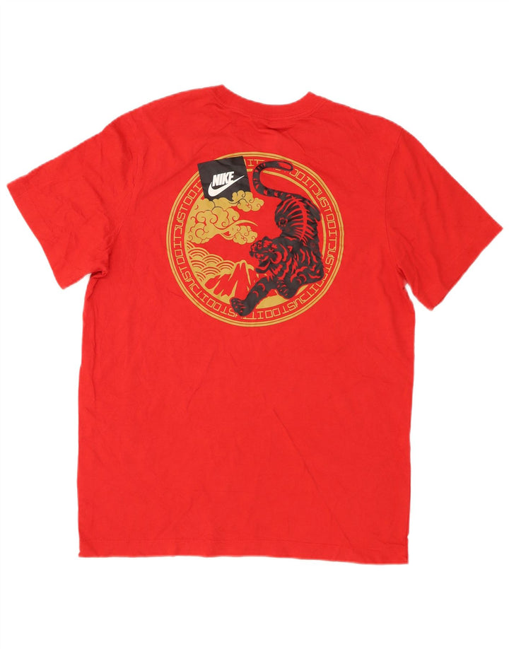 Camiseta Nike masculina gráfica Top médio algodão vermelho