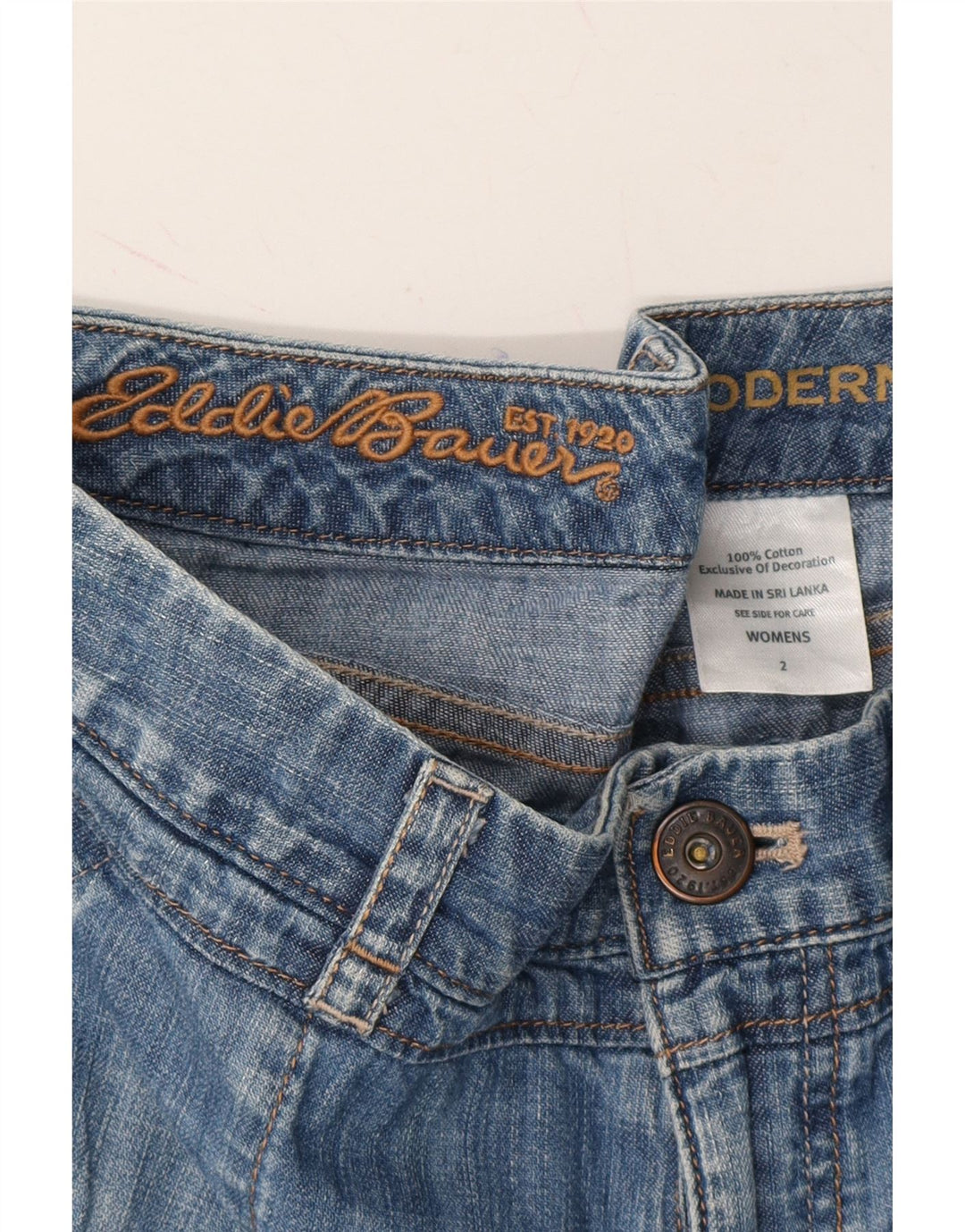 EDDIE BAUER Womens Denim Shorts US 2 XS W30 Blue Cotton Vintage Eddie Bauer and Second-Hand Eddie Bauer from Messina Hembry 