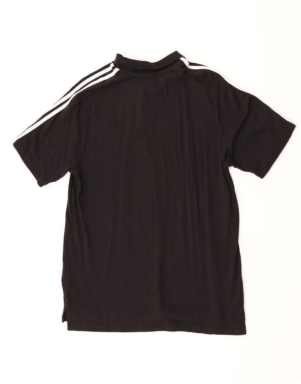 Camisa polo masculina Adidas grande algodão preto