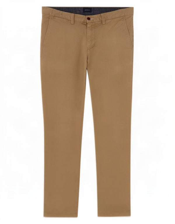 Calça Chino Masculina Slim Gant W32 L30 Algodão Bege