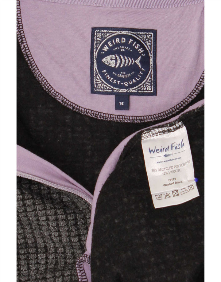 Jaqueta de lã feminina Weird Fish UK 16 grande poliéster cinza