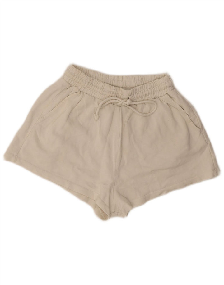 Shorts esportivos femininos Zara pequenos algodão branco