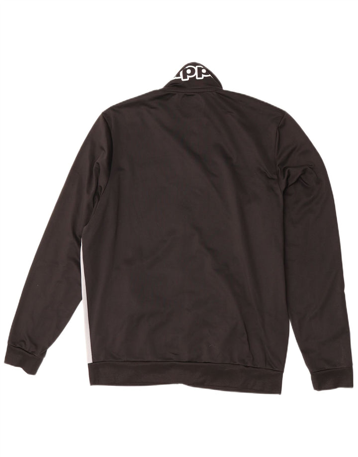 Kappa Mens Graphic Tracksuit Top Jacket Grande Preto Colorblock Poliéster