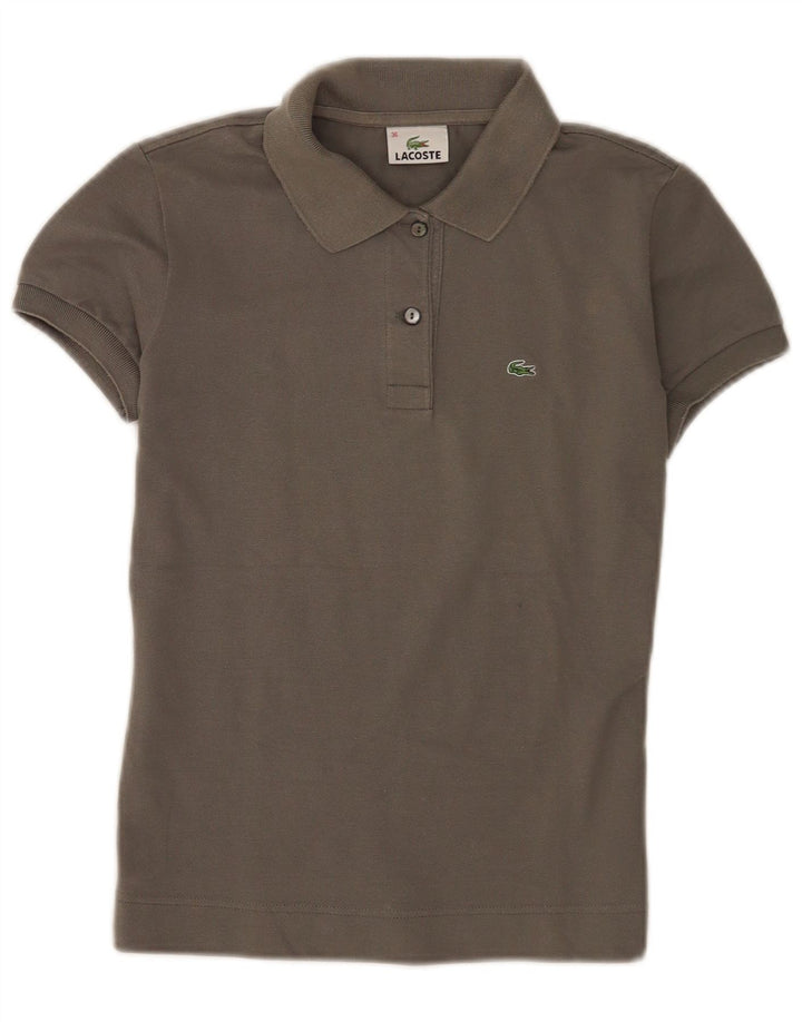 Camisa polo feminina Lacoste tamanho 36 pequeno algodão cinza