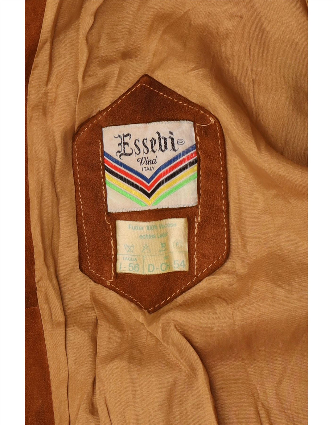 Jaqueta bomber masculina de camurça ESSEBI Reino Unido 40 grande couro marrom