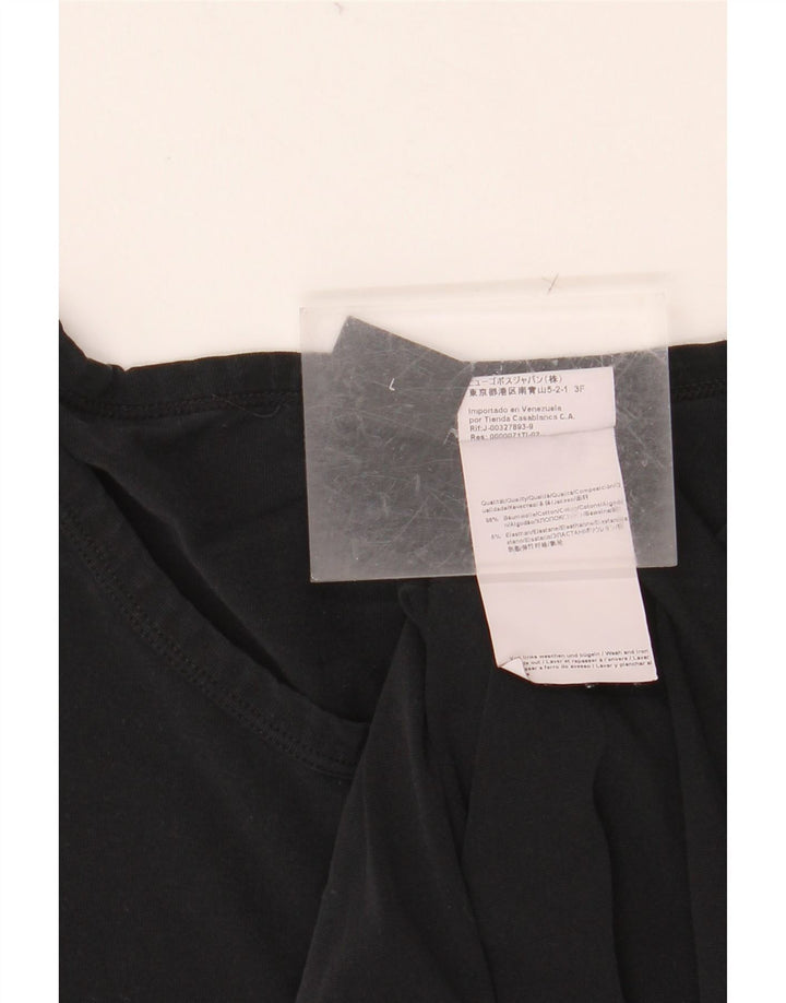 Camiseta masculina HUGO BOSS Top grande de algodão preto