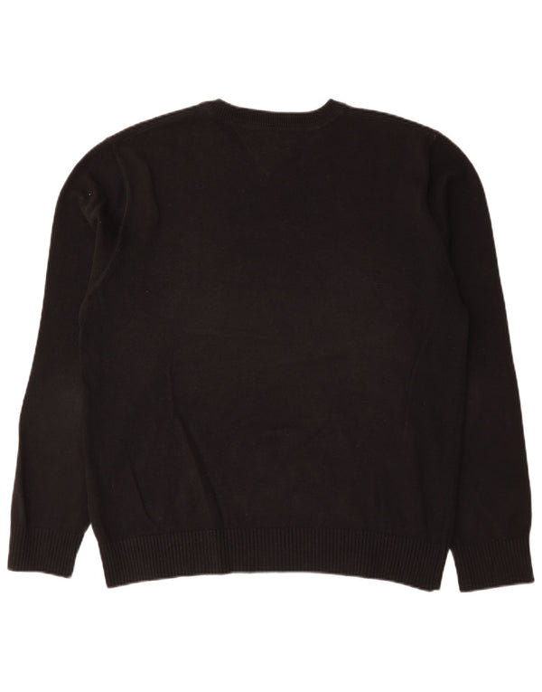 Tommy Hilfiger Suéter masculino com gola canoa XL algodão preto