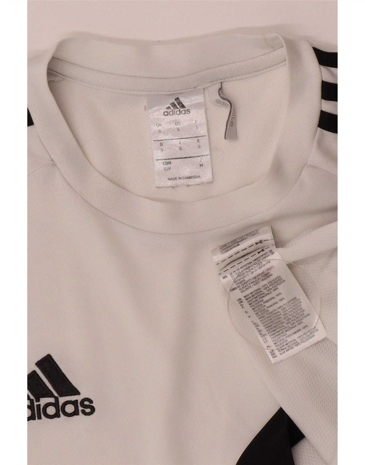 Adidas Mens Climalite Camiseta Top Pequeno Branco Colorblock Poliéster