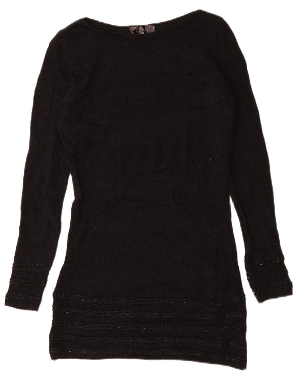 Marks & Spencer Suéter feminino Per Una com gola canoa Reino Unido 8 pequeno preto