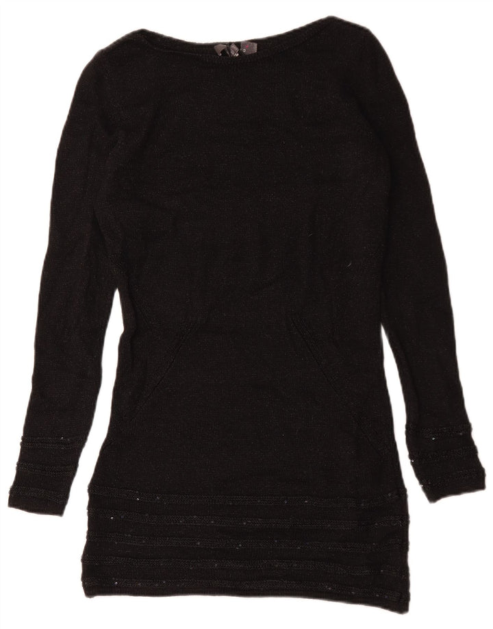 Marks & Spencer Suéter feminino Per Una com gola canoa Reino Unido 8 pequeno preto