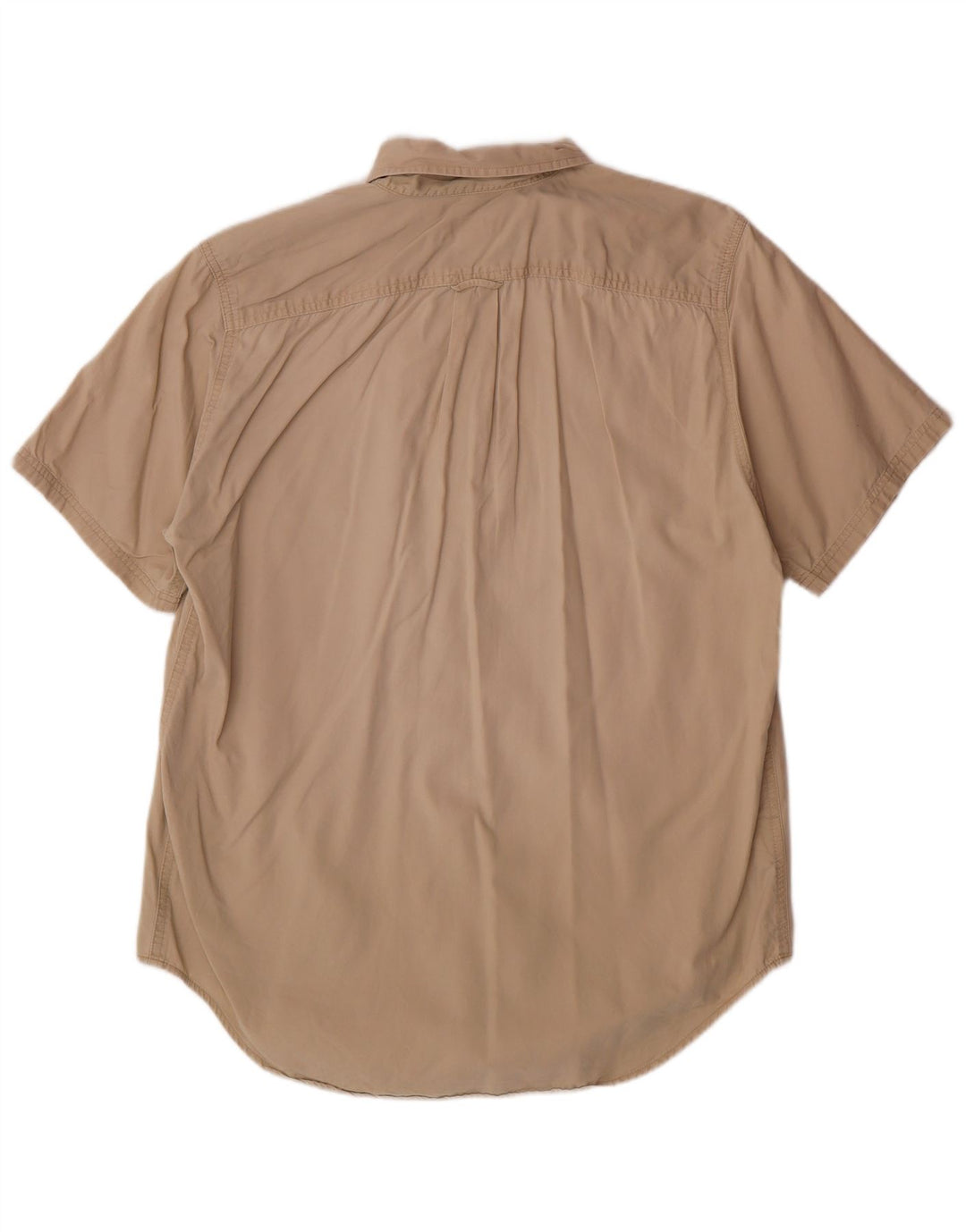 EDDIE BAUER Camisa masculina de manga curta algodão bege médio