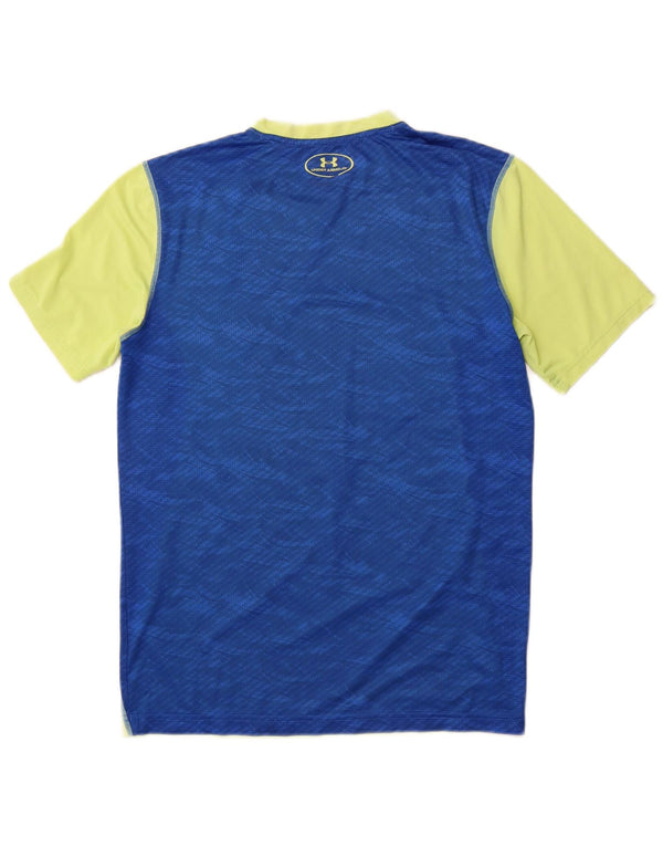 Camiseta masculina Under ARMOR Heat Gear Top pequeno bloco colorido verde