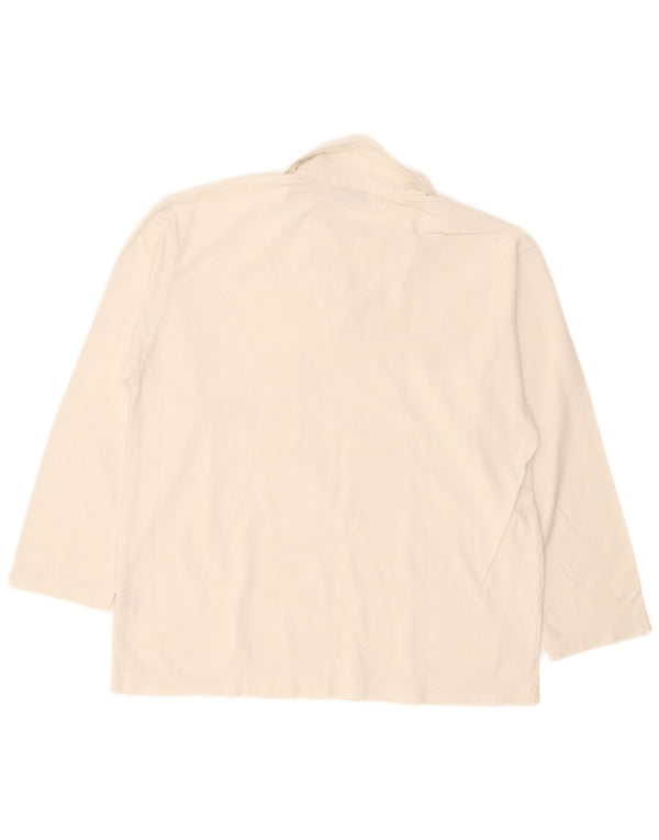 Camisa polo masculina de manga comprida Napapijri XL algodão branco