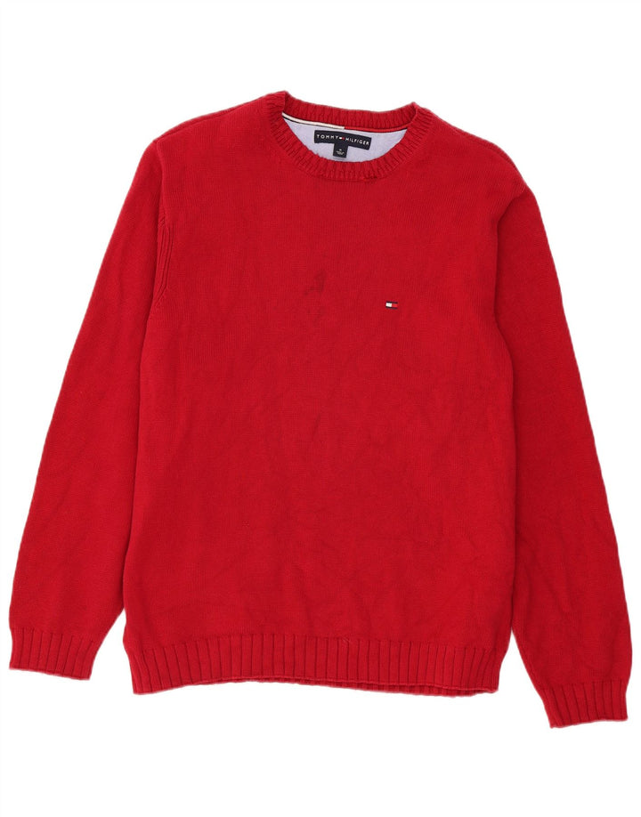 Tommy Hilfiger Suéter masculino com gola canoa médio Borgonha