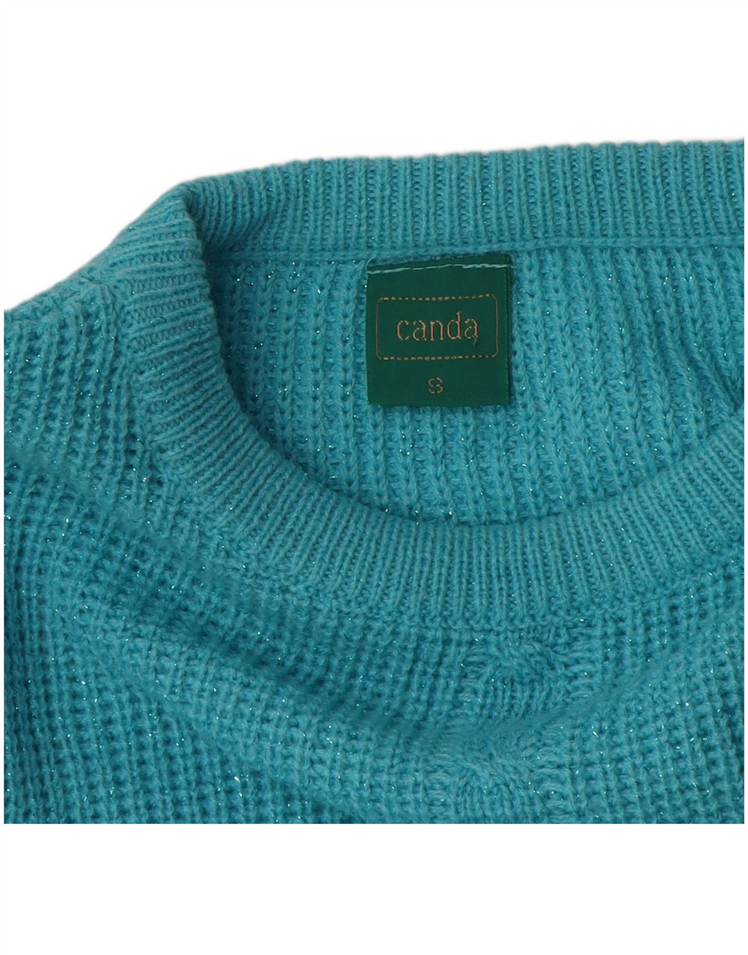 Suéter feminino Canda com gola redonda grande, Reino Unido 10, pequeno, azul, acrílico
