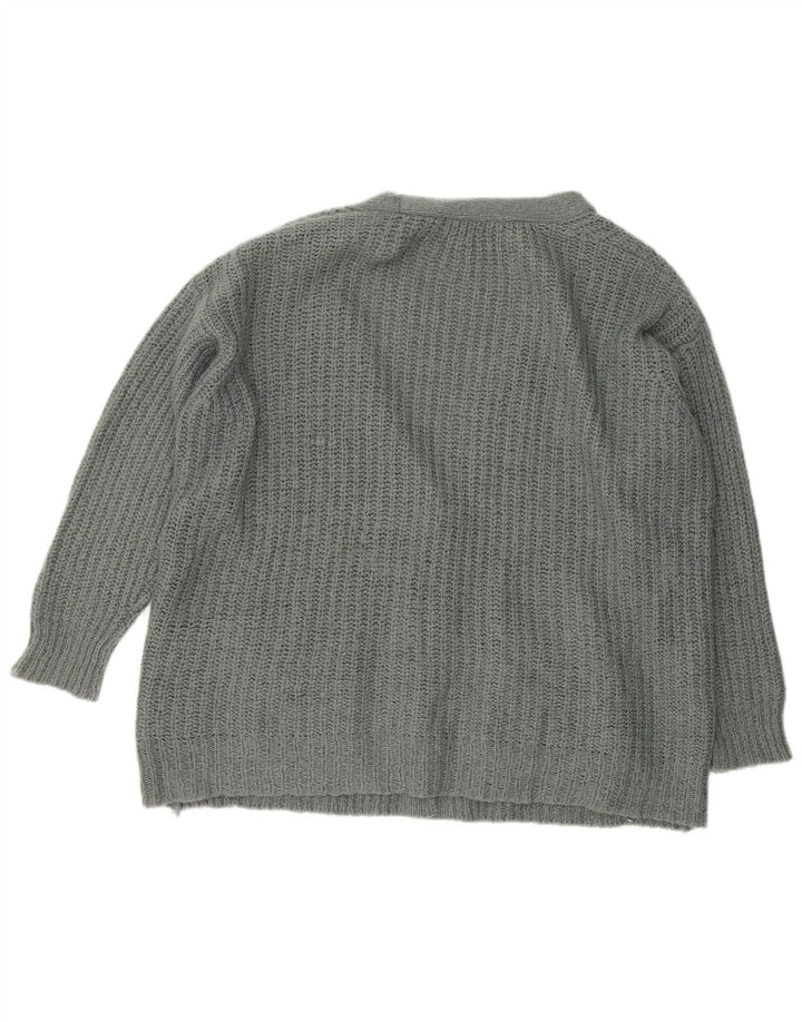 Suéter cardigã oversized Zara feminino Reino Unido 14 cinza médio