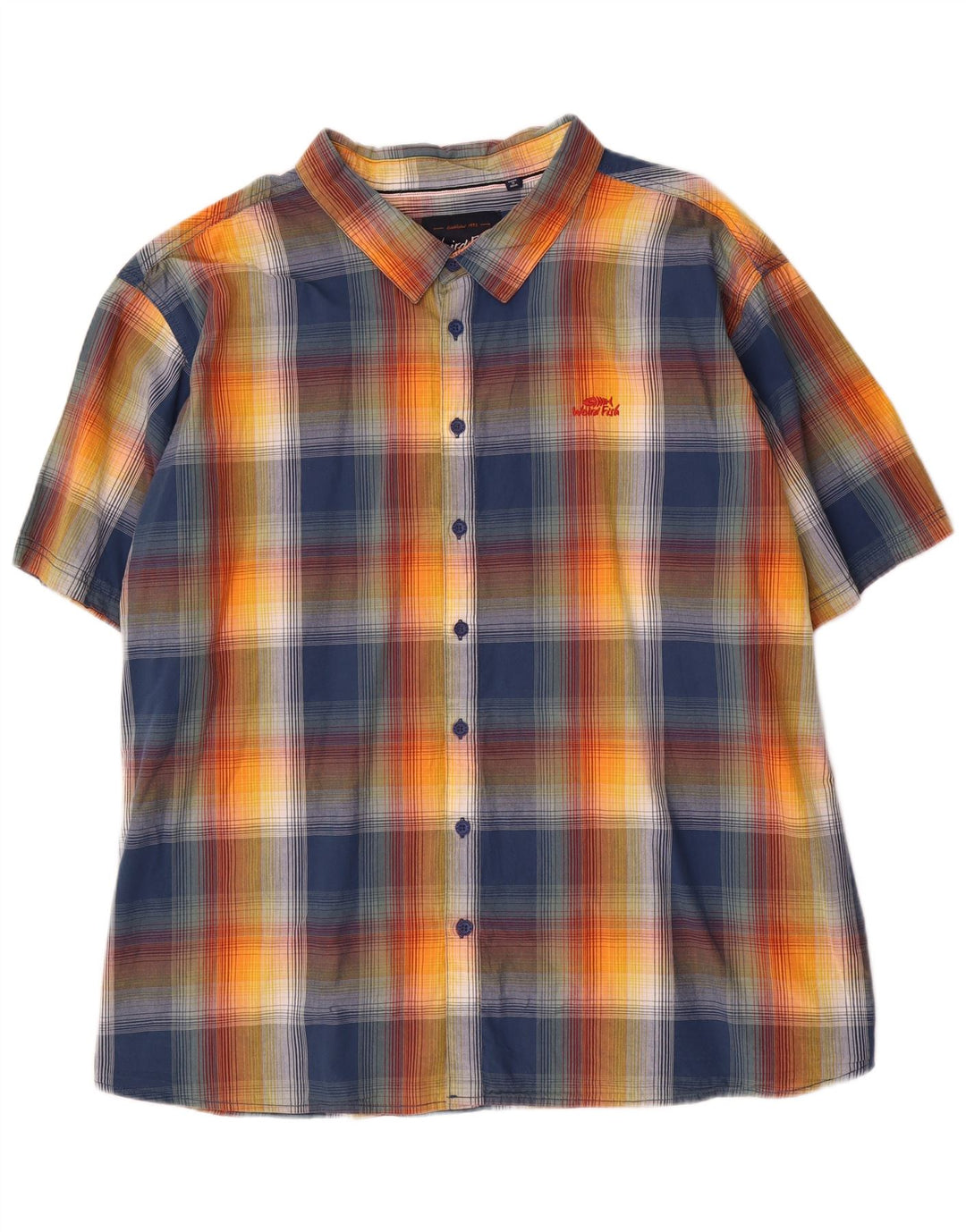 Camisa masculina de manga curta Weird Fish 5XL algodão xadrez multicolorido