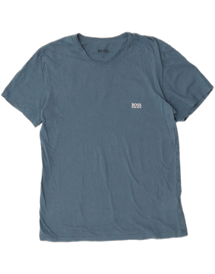Camiseta masculina Hugo Boss Top médio algodão azul