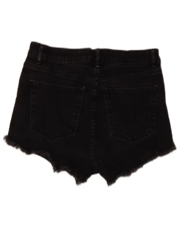 Zara Womens Denim Shorts EU 38 Small W28 Black Cotton